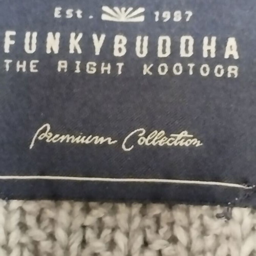 Funky Buddha men's grey knitted cardigan with buttons, size L