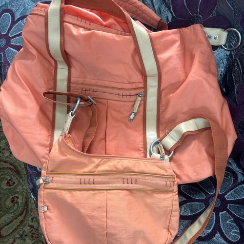 Set of large and small ELLE bags used, orange
