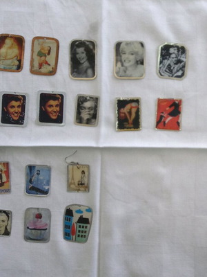 Vintage Resin Charms Set of 16 New for Handmade Jewelry