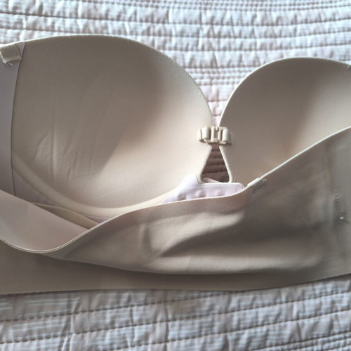 Strapless Push Up Bra Beige with Front Closure and Removable Straps New