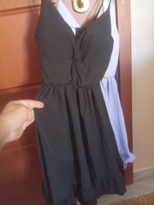 One size dresses new, lilac and black, elastic fabric