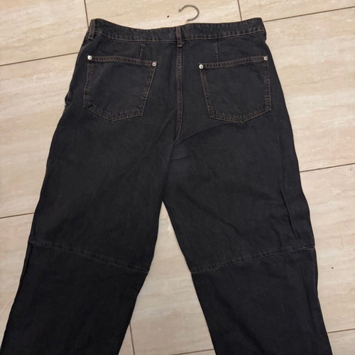 H&M Baggy Jeans with Knee Zippers Like New, Black, Size XXXL