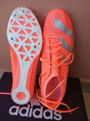 Adidas track and field shoes new, red orange, size 42.5