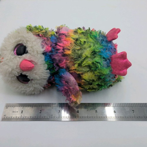 TY Beanie Boo Owen used fluffy multicolored owl