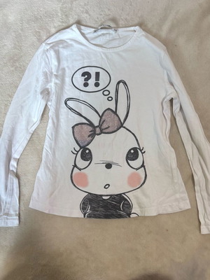 Girls Longsleeve Terranova Shirt used, size 6-7 years 116-122cm, white