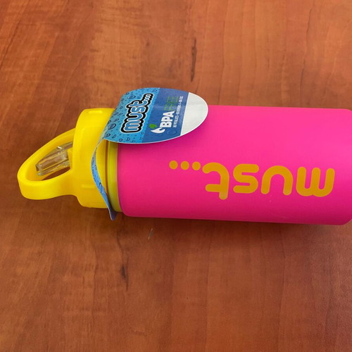 Must Children's Aluminum Water Bottle Matte 500ml with Straw New