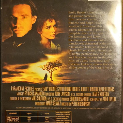 Wuthering Heights DVD like new with subtitles