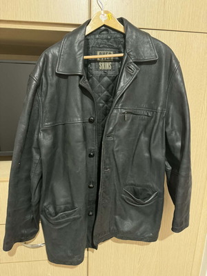 Men's vintage leather jacket XL like new, black