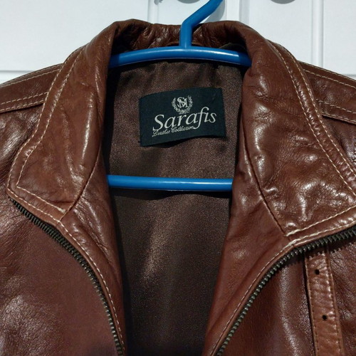 Leather jacket brown used, size L, from Kastoria