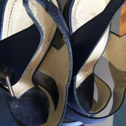 Alberta Ferretti evening sandals used, blue, size 38