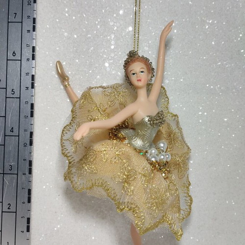 Golden ballerina resin decoration
