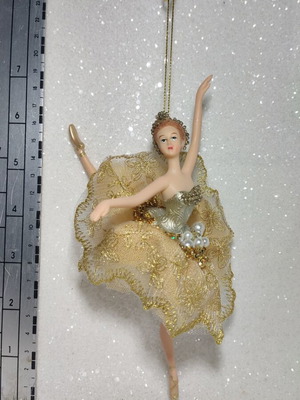 Golden ballerina resin decoration