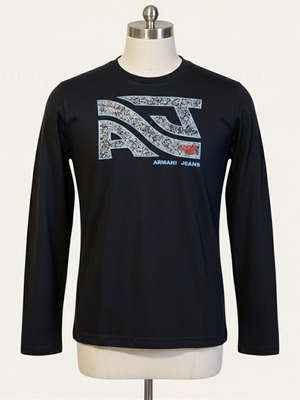 Armani Jeans Μακρυμάνικο Μπλουζάκι Μαύρο Μέγεθος L Σαν Καινούργιο