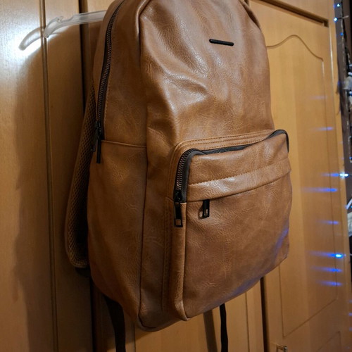 Exclusivo Brown Leatherette Backpack new
