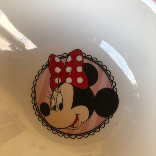 Minnie Mouse’s children’s plate and salad bowl set like new, ceramic