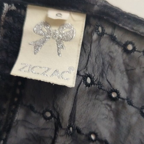 Summer blouse kaftani like new, black perforated with long sleeve