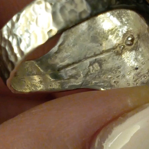 Silver hammered ring 925 new, size 58
