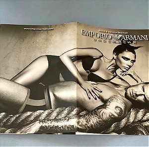 David & Victoria Beckham σπάνιο διαφημιστικό Folder  εσώρουχα Emporio Armani για τα καταστήματα