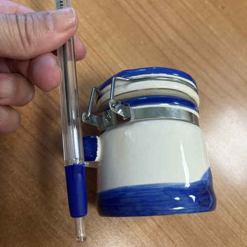 Small jar with lid, decorative with anchor