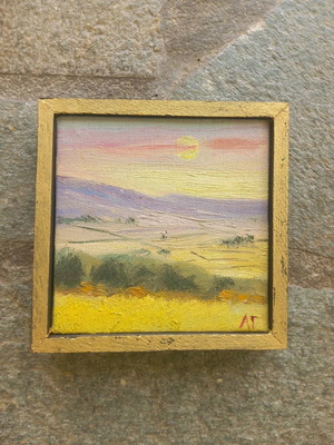 Anna Grigora oil painting on canvas new 12x12 cm