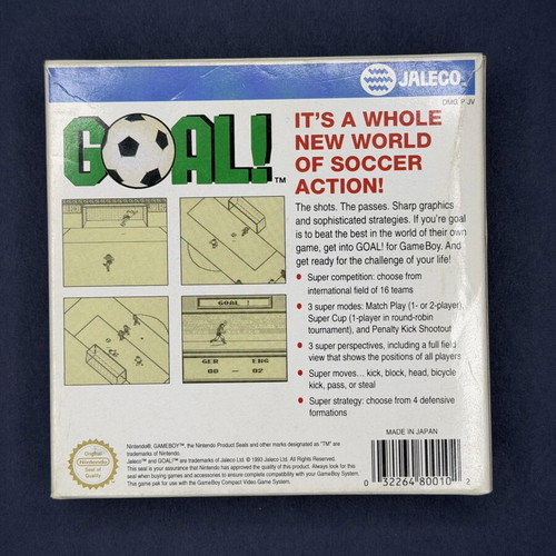 Goal! Jaleco Game Boy game complete in box, like new