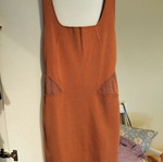 Zara bodycon dress new brown orange large with smaller fit