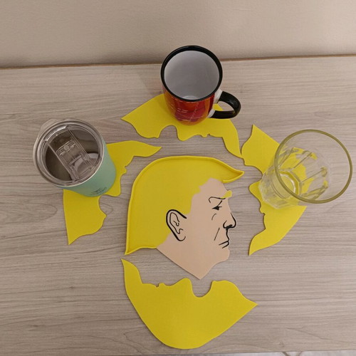 Donald Trump coasters new, collectible, plastic