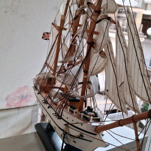 Handmade wooden ship like new, size 47x40