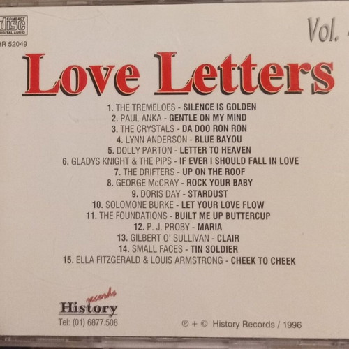Love Letters Listen to My Heart Vol. 4 CD new, pop collection