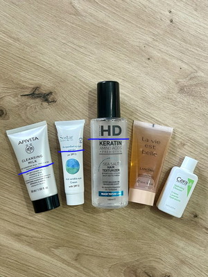 Σετ 5 προϊόντων περιποίησης Lancôme, HD Keratin, Apivita, Sostar & CeraVe