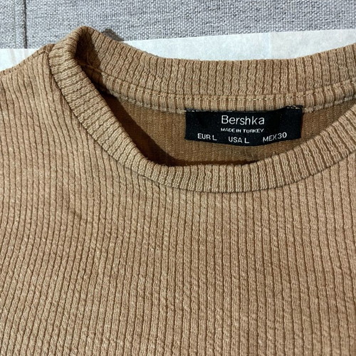 Bershka long sleeve blouse beige brown like new, size L