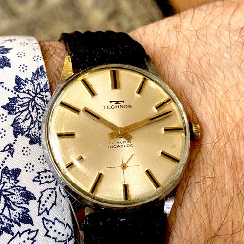 Technos vintage 1965 mechanical wristwatch used men's
