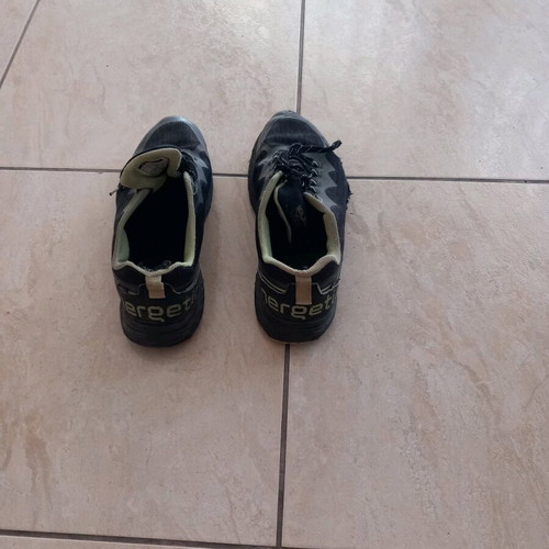 Energetics athletic shoes used, leather, size 45, black and green