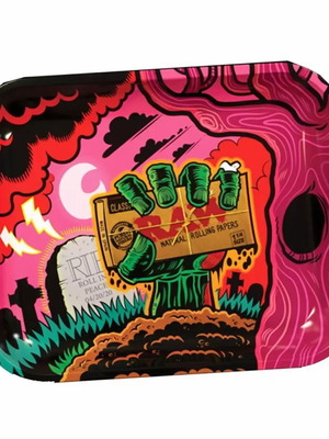 Raw Zombie rolling tray new 34 x 27.5 cm metal