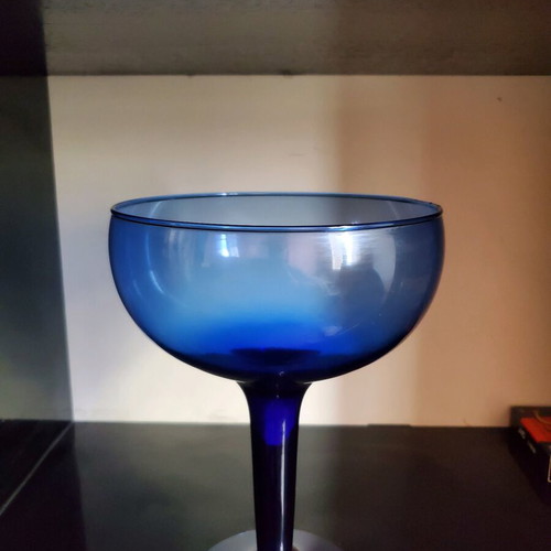 Glass cocktail glass new, dark blue, collectible