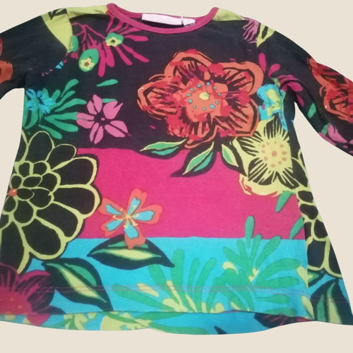 Boho style colorful long sleeve blouse for girls 4-5 years