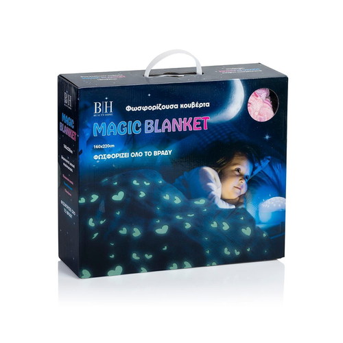 Flash Art 6250 Single Glow-in-the-Dark Blanket 160×220 Blue new