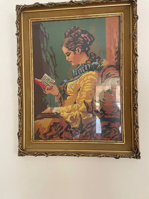 Κάδρο κεντητό στο χέρι με κορνίζα σαν καινούργιο