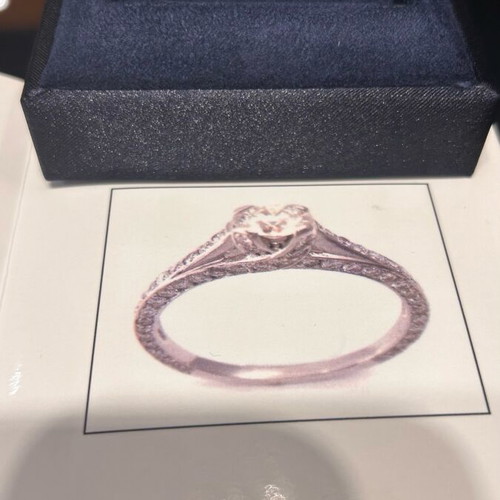 Engagement ring white gold k18 new, full pave setting diamonds