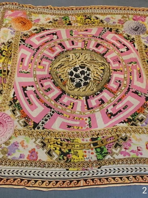 Versace silk scarf with baroque print like new