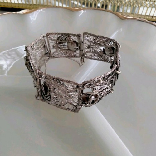 Silver Handmade Smyrna Bracelet 1912, Vintage