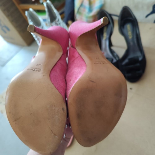 Pink platform sandals size 37 like new