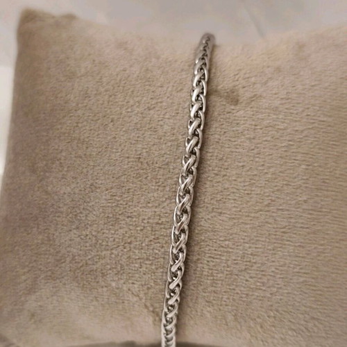 Steel twisted hand chain new, silver color