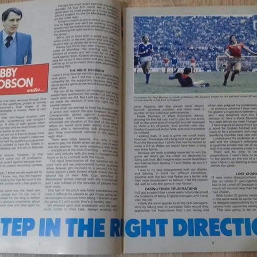 Official England vs Greece match programme like new