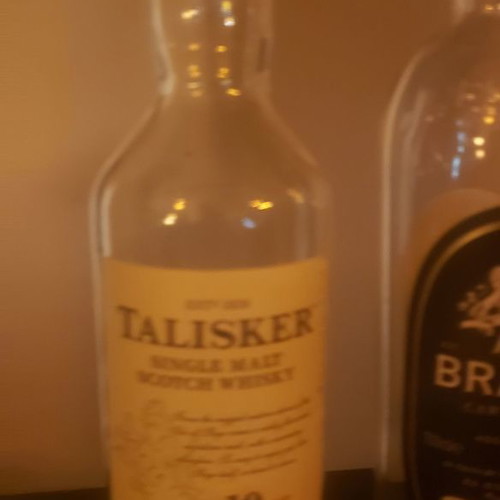 Empty bottles used with various liquor labels