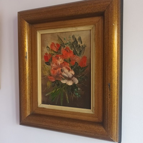 Oil painting used, 40x35 cm with solid wood frame