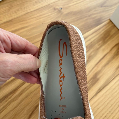 Santoni slip on new camel color, size 36