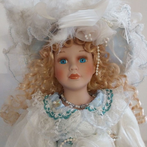 Vintage doll like new with organza and lace dress