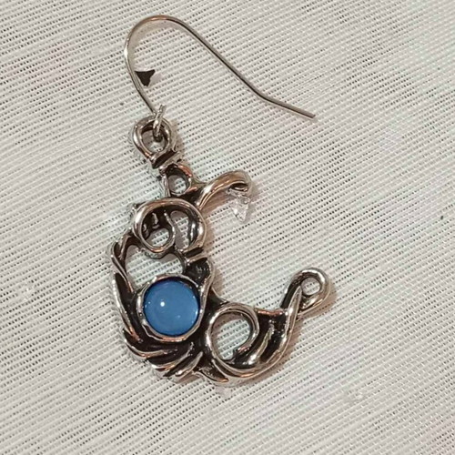 Boho earrings Moon and Sun with blue stones new