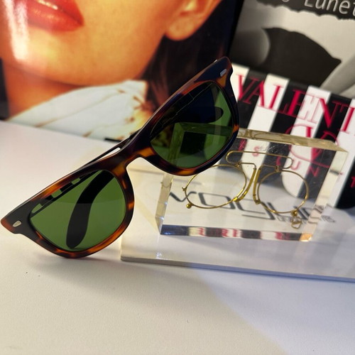Vintage sunglasses made in France new, tortoiseshell frame with green lenses